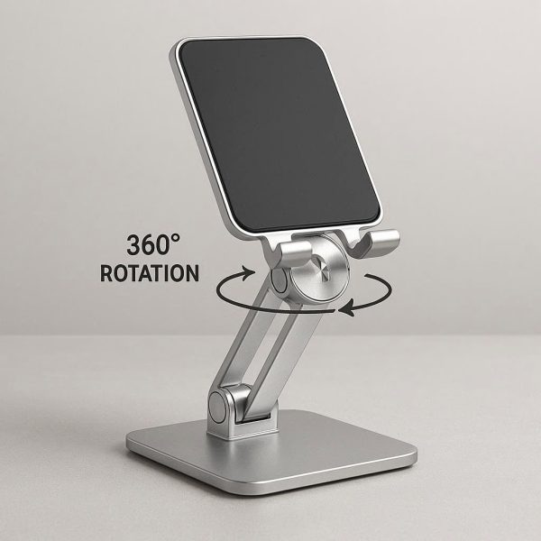 25 Adjustable Aluminum Phone Stand for Desk with 360° Rotation