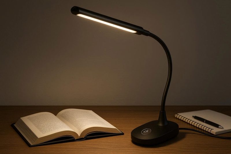 1 Flexible LED Desk Lamp with Adjustable Brightness for Reading and Work