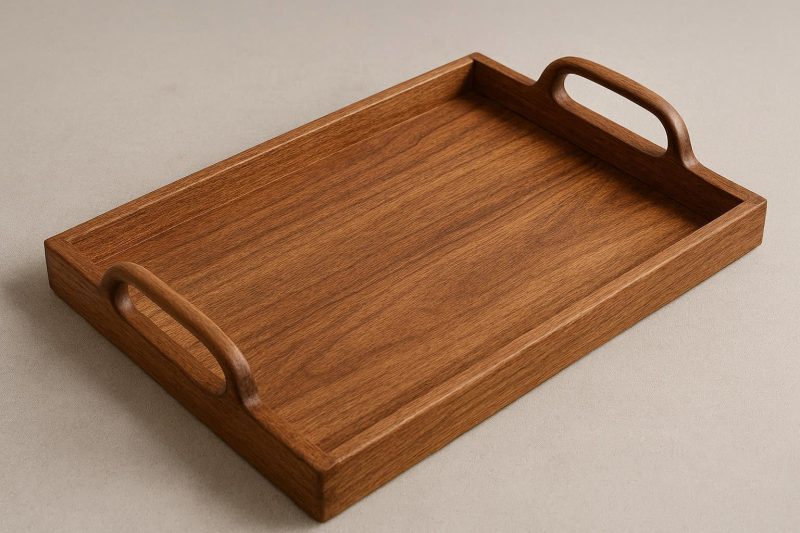 14 Large Wooden Serving Tray with Handles for Entertaining Guests
