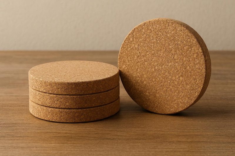 17 Extra Thick Cork Coaster Set for Maximum Heat Absorption and Furniture Protection