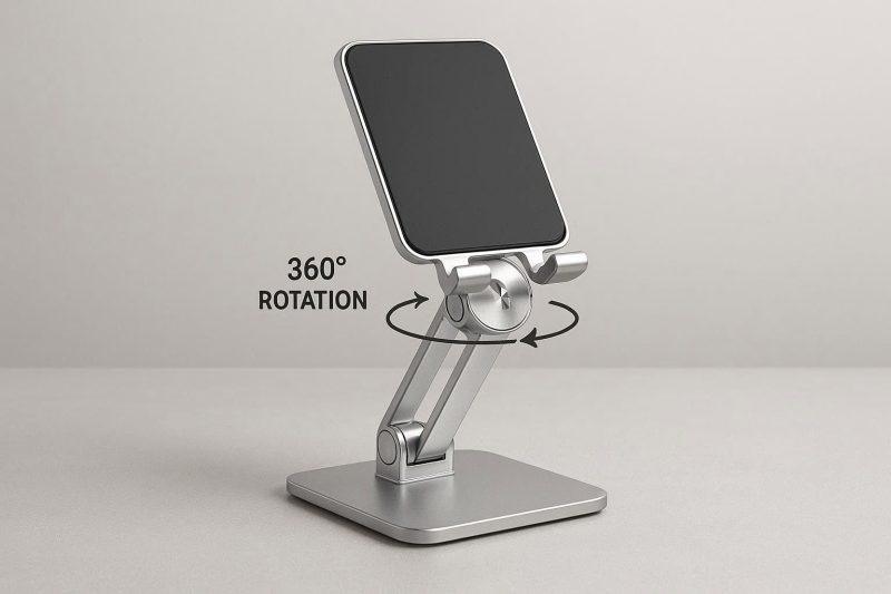 25 Adjustable Aluminum Phone Stand for Desk with 360° Rotation