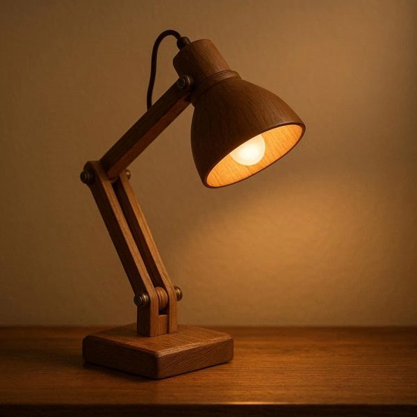 3 Classic Wooden Desk Lamp with Dimmable Light for Cozy Study Corners