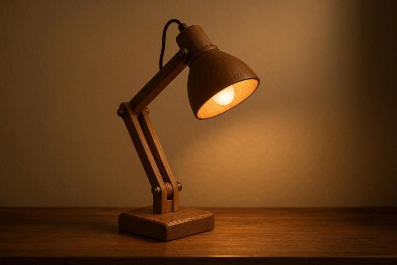 3 Classic Wooden Desk Lamp with Dimmable Light for Cozy Study Corners