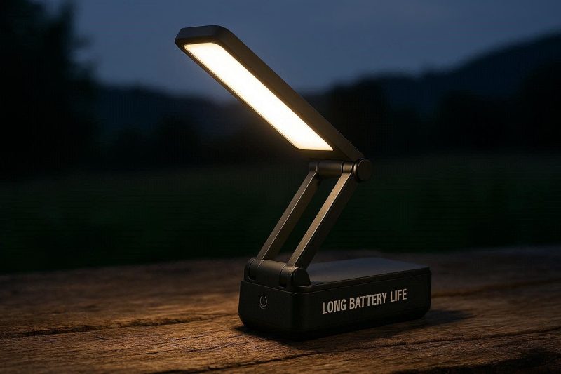 7 Foldable Portable Desk Lamp with Long Battery Life for Outdoor Use