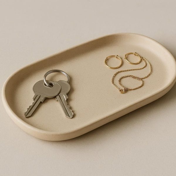 Minimalist Ceramic Catchall Tray for Keys and Jewelry Organization